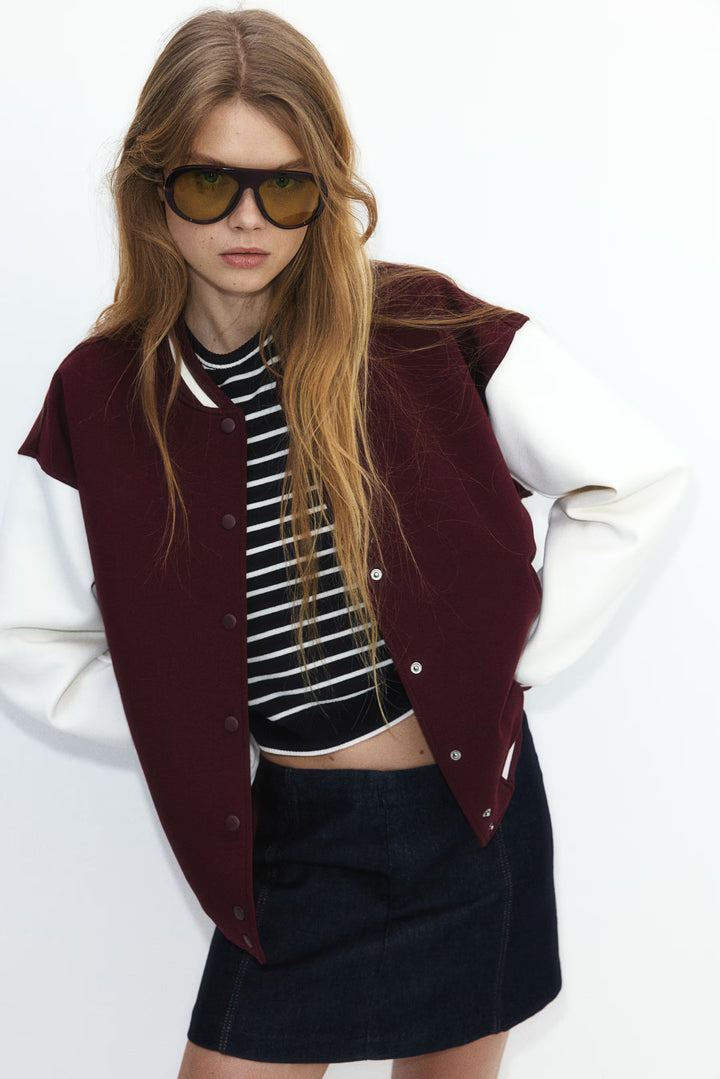H&M Motif-Detail Baseball Jacket