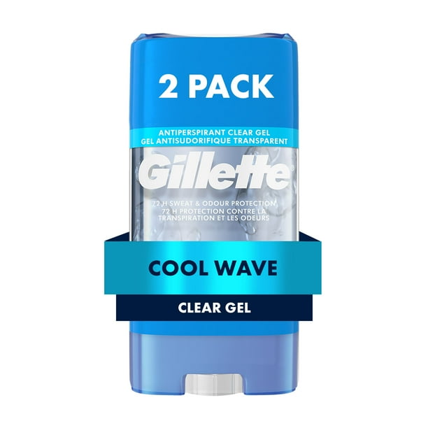 Gillette Clear Gel Antiperspirant and Deodorant for Men Cool Wave Scent, Twin pack 2 of 108g