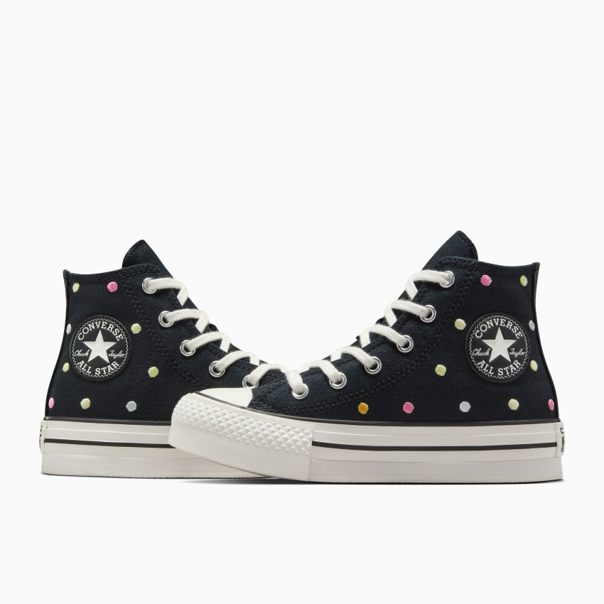 Converse Chuck Taylor All Star Lift Embroidered Polka Dots Platform High Top