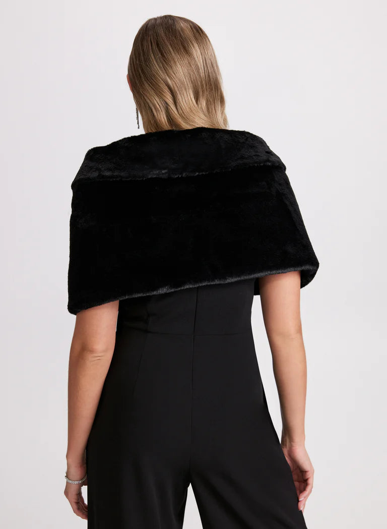 LAURA Rhinestone Clip Faux Fur Stole