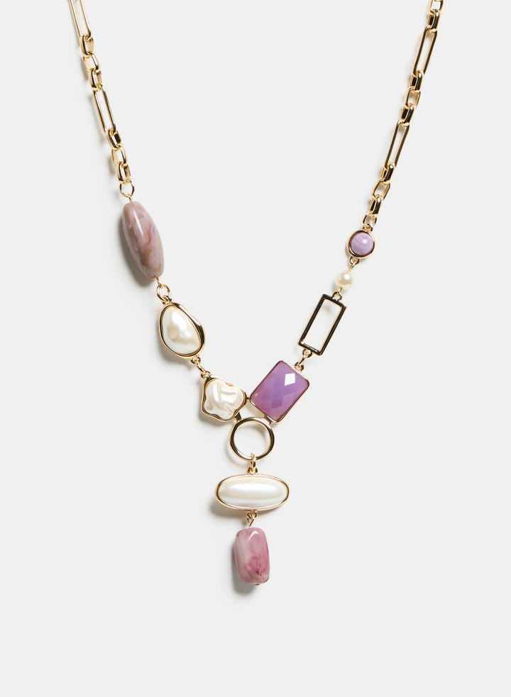 Laura  Bead & Stone Necklace