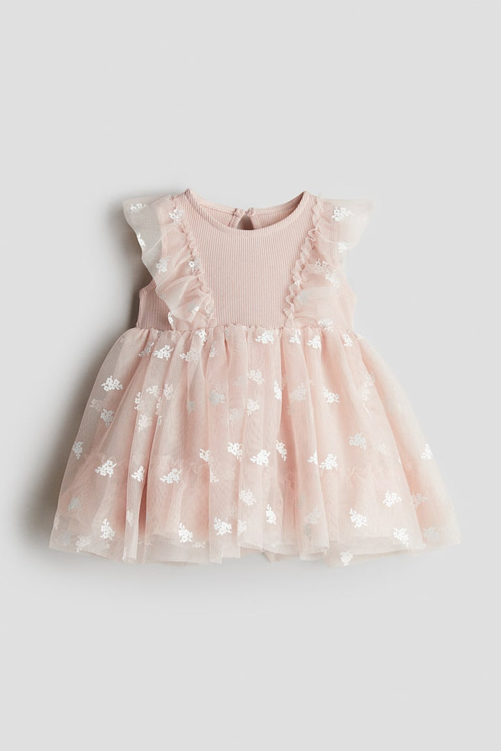 H&M Printed Tulle-Skirt Dress