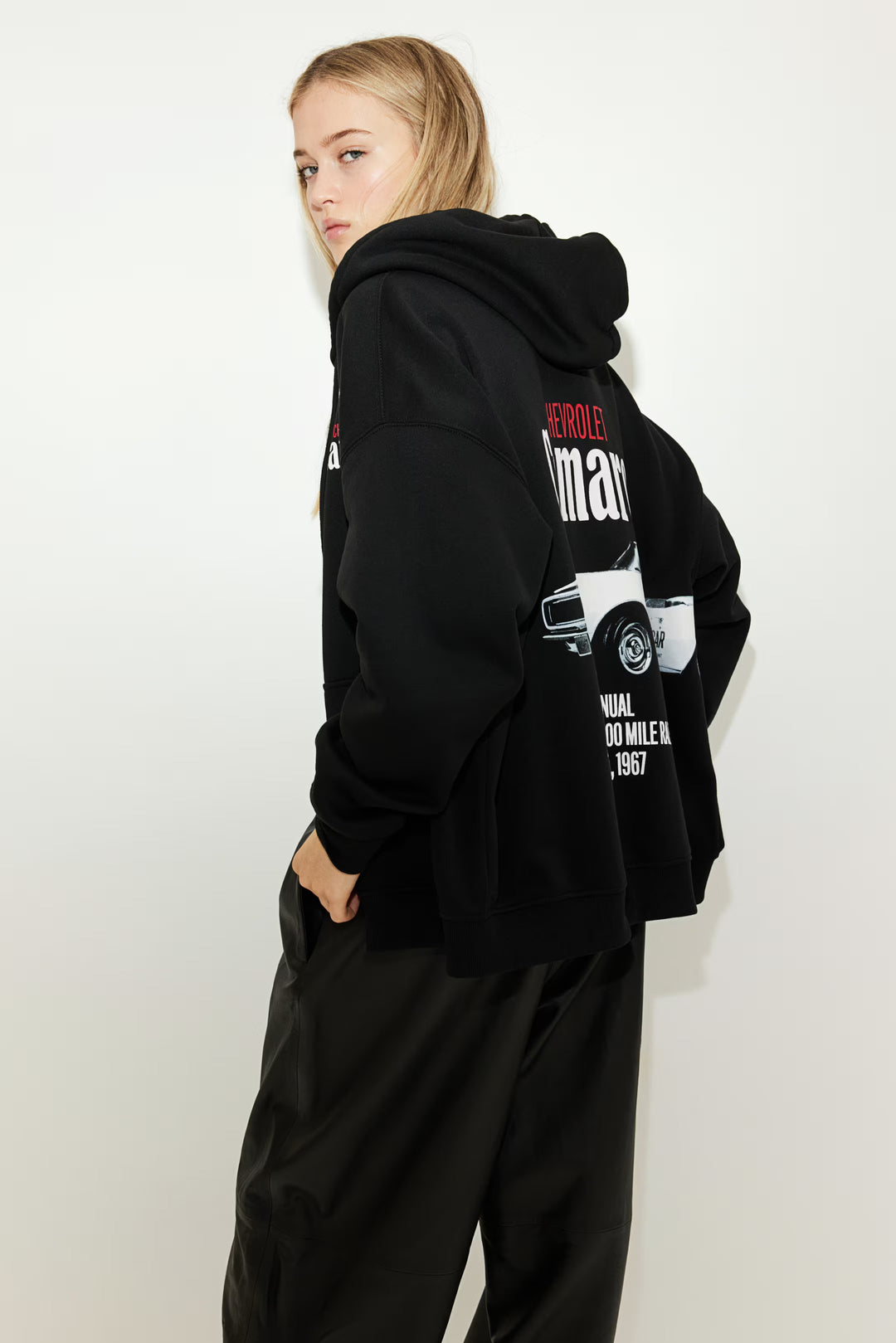 H&M Oversized Printed Hooded Jacket