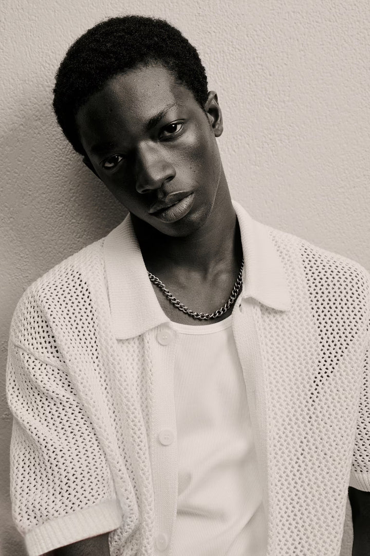 H&M Regular Fit Pointelle-Knit Shirt