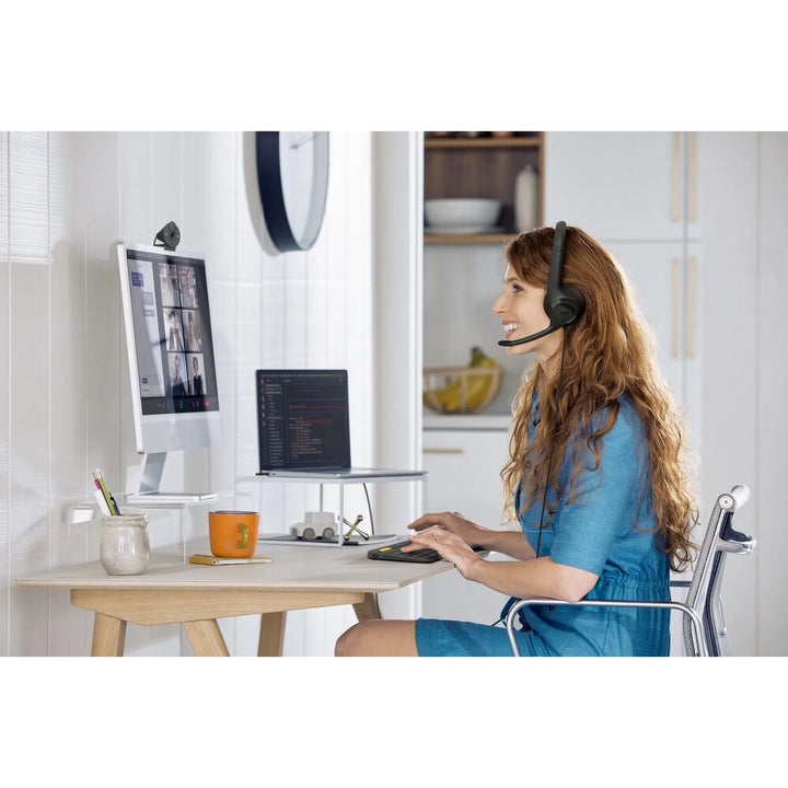 Logitech H390 Wired USB Headset, Stereo Headphones with Noise-Cancelling Microphone, USB, In-Line Controls, PC/Mac/Laptop, Black (981-000310)