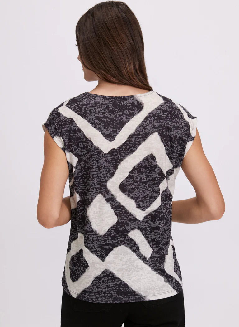 LAURA Printed Burnout T-Shirt