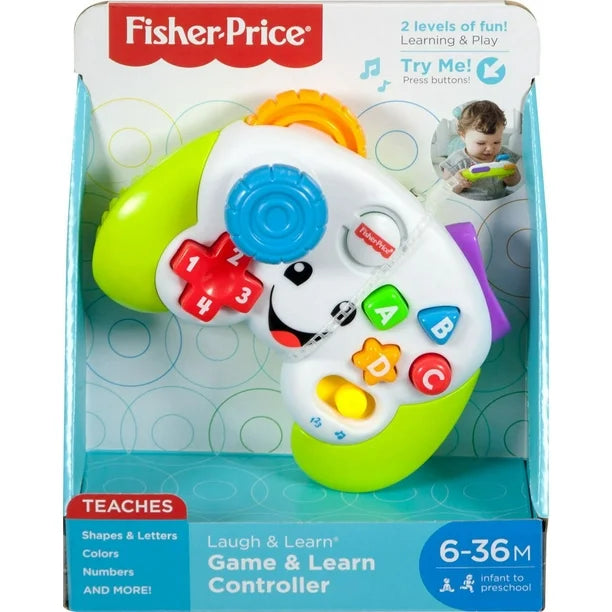 Fisher-Price Laugh & Learn Game & Learn Controller Musical Baby Toy with Lights, Multilanguage Version, Ages 6-36M