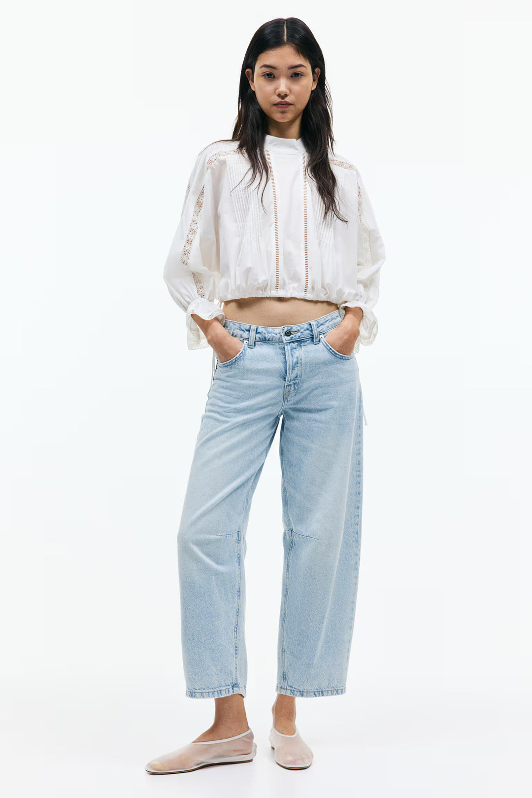 H&M Barrel High Cropped Jeans