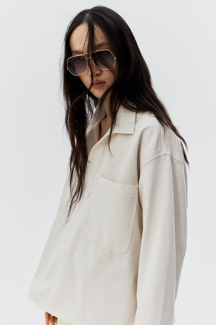 H&M Oversized Pullover Denim Shirt