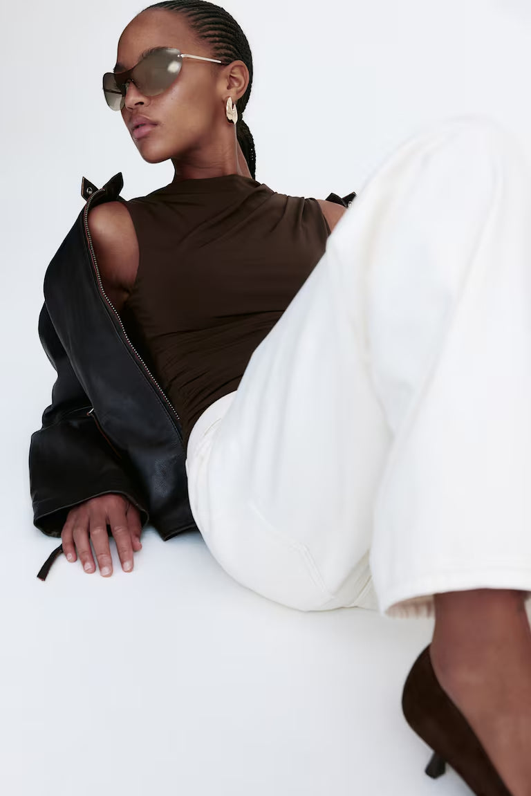 H&M DRAPED SLEEVELESS TOP