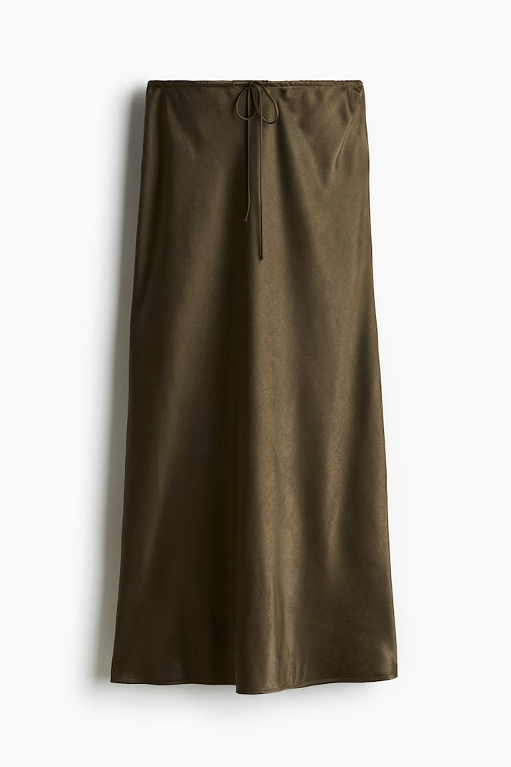 H&M Satin Skirt with Drawstring
