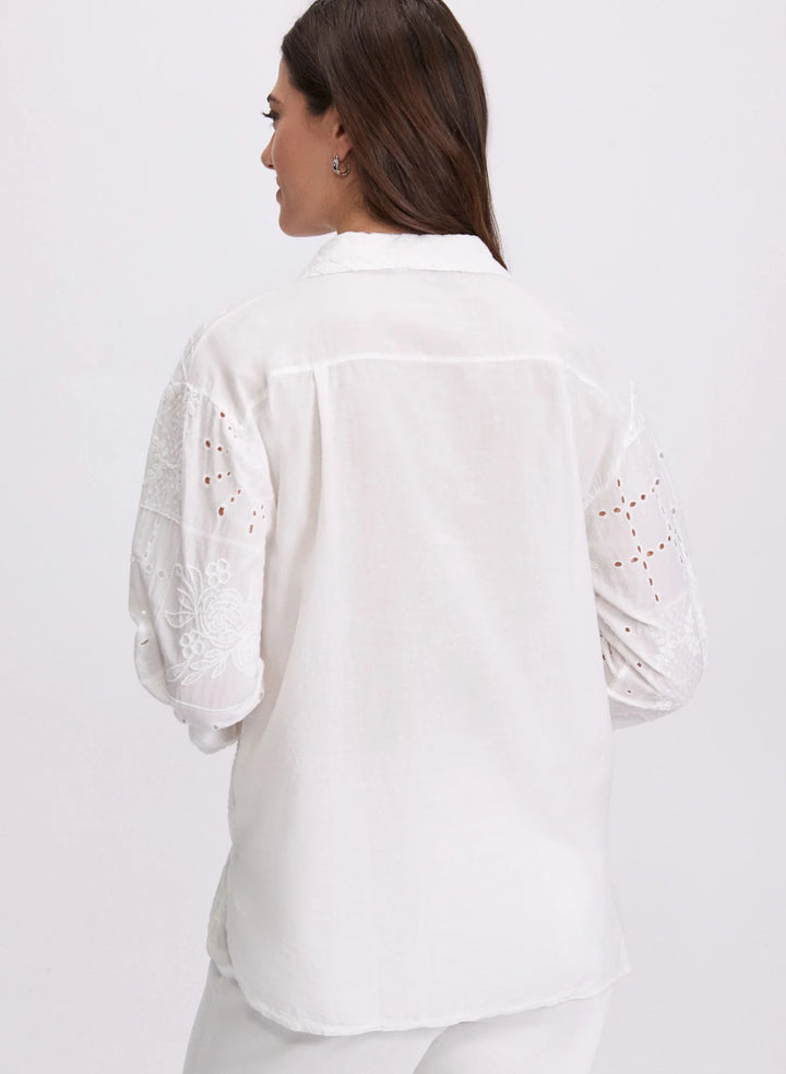 LAURA Embroidered Button-Down Blouse