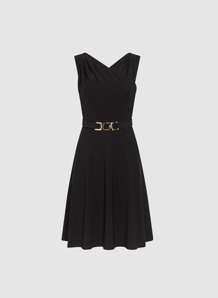 LAURA Belted Pleat Detail Dress