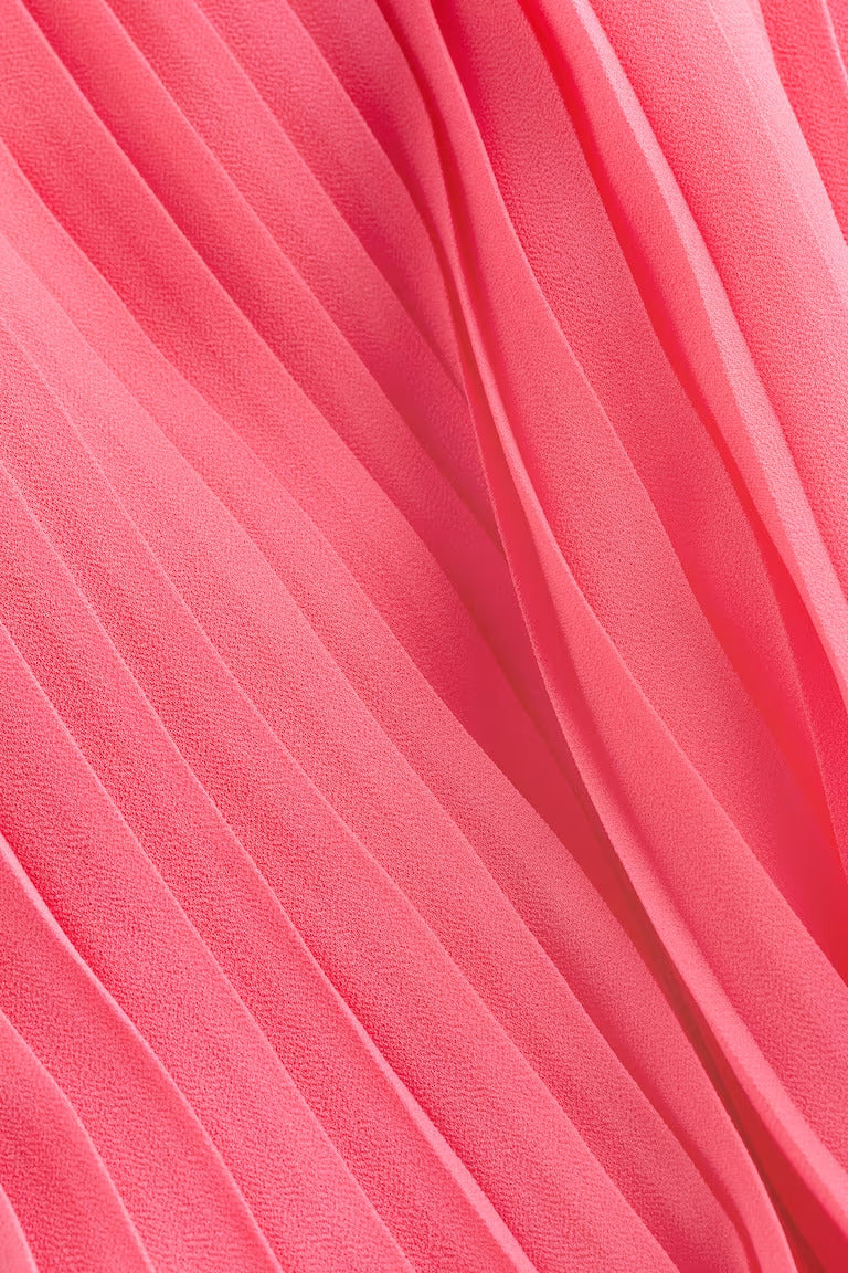 H&M Pleated Chiffon Dress