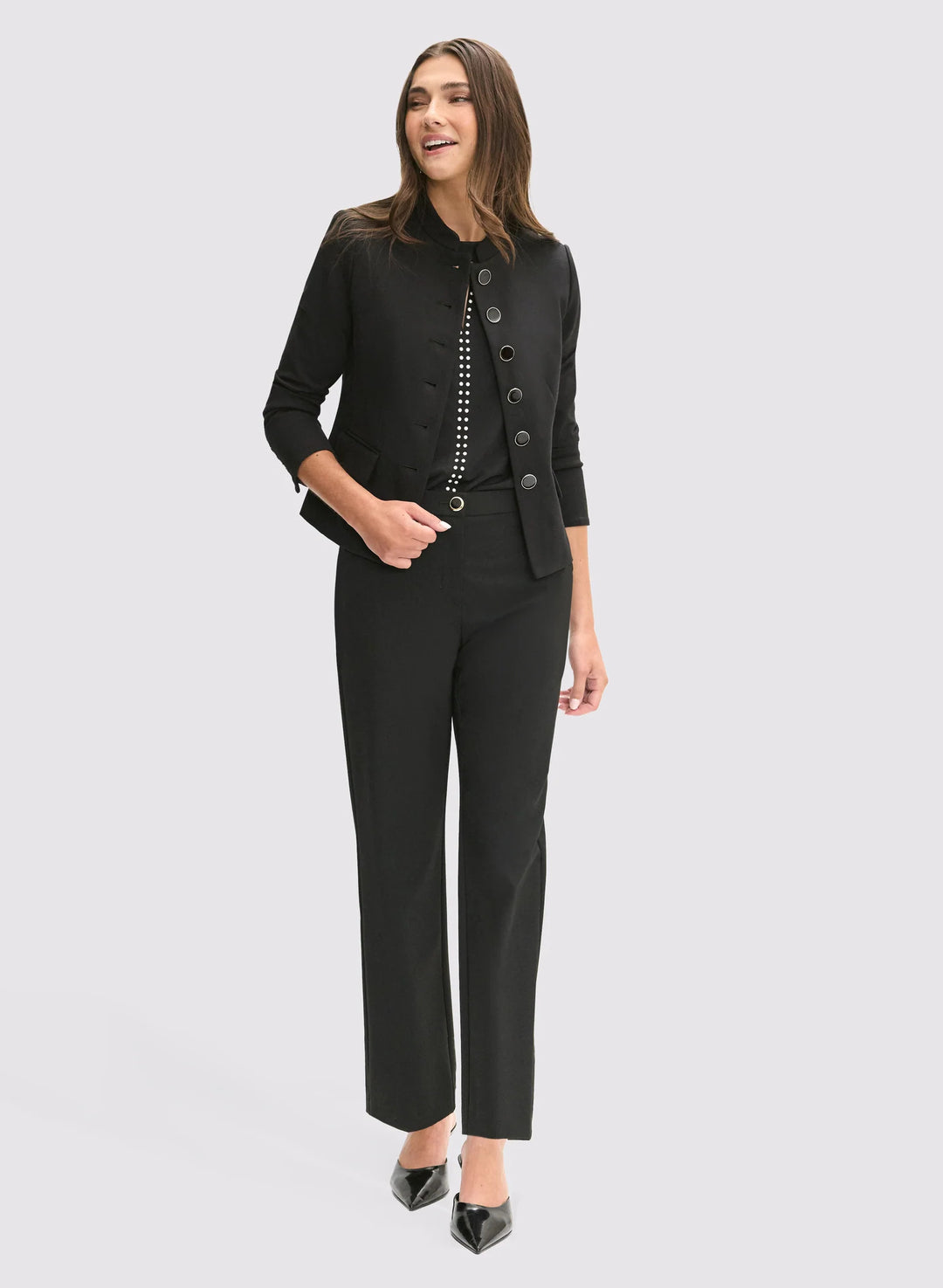 LAURA Stand Collar Button-Down Jacket