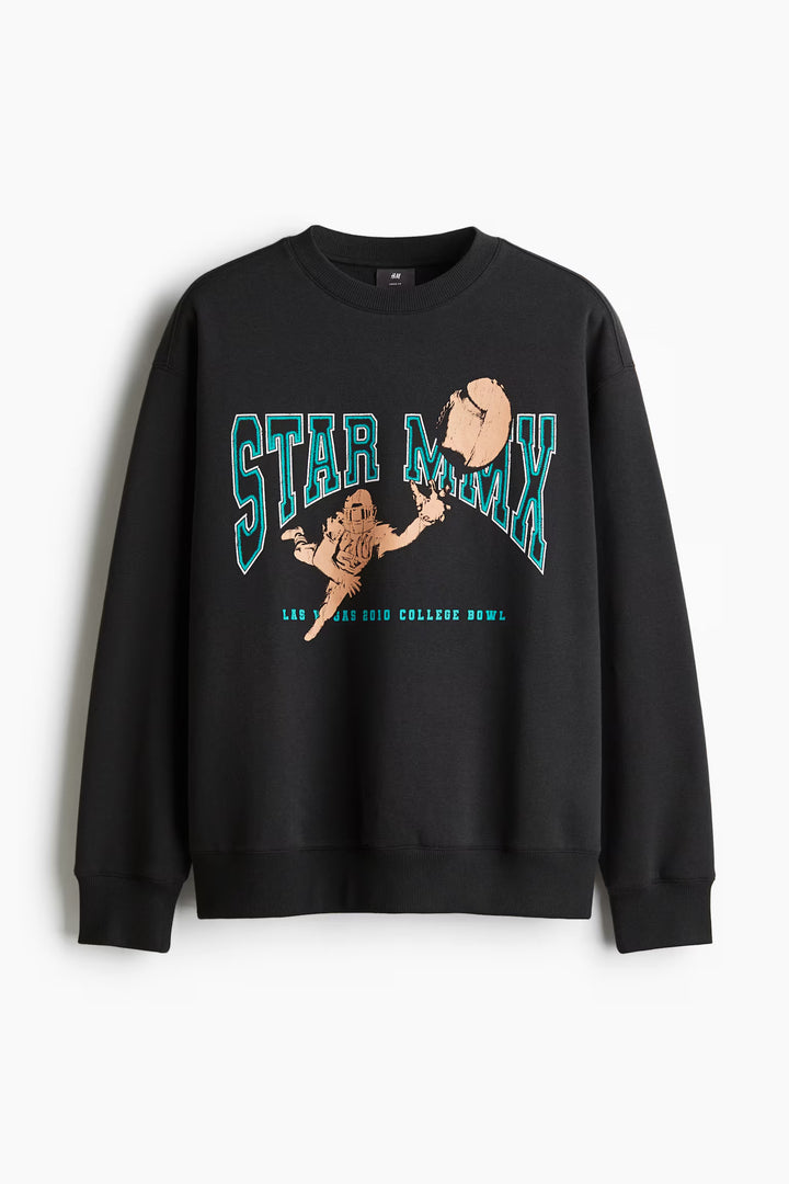 H&M Loose Fit Printed Sweatshirt