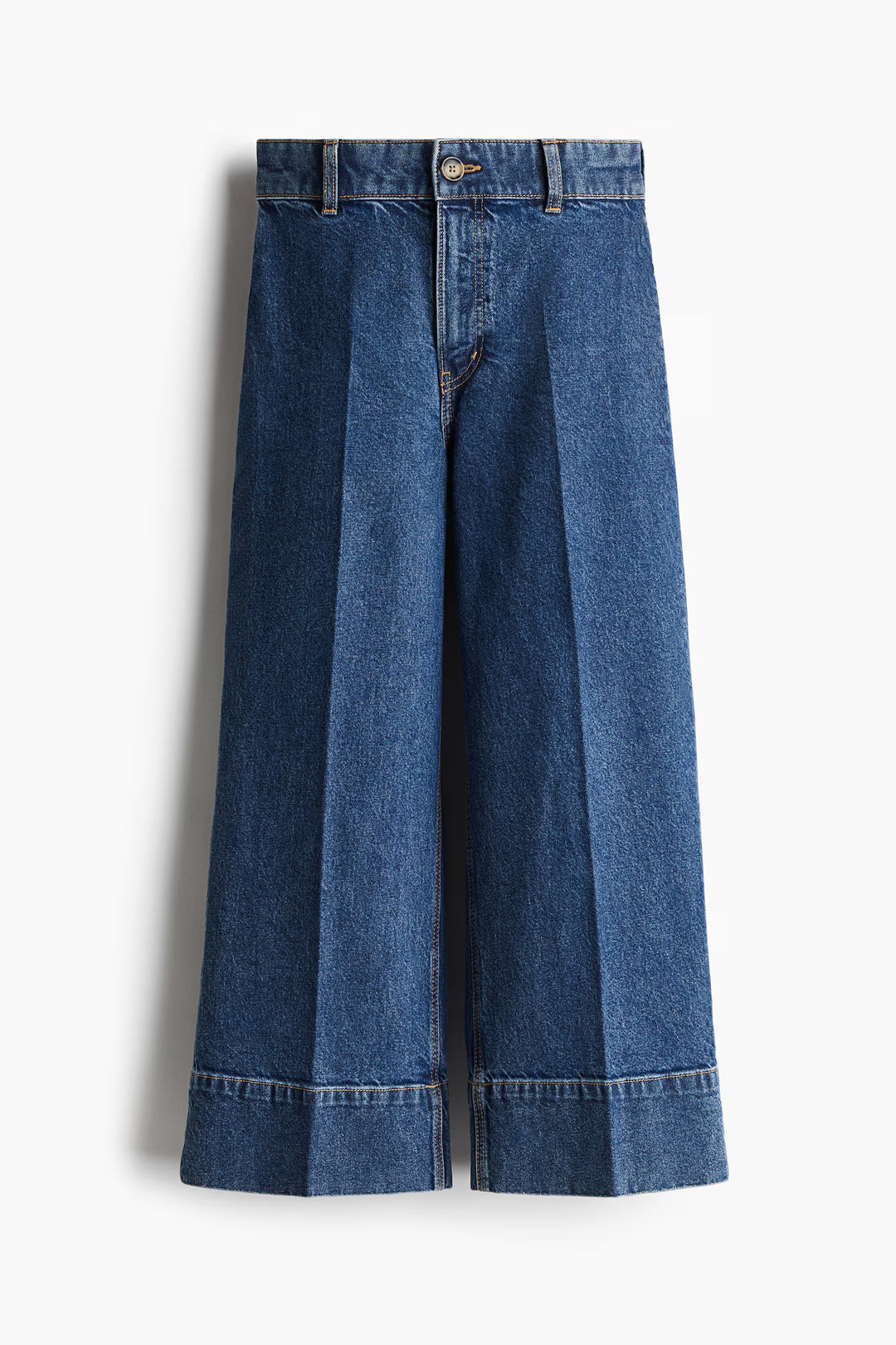 H&M High Rise Wide Leg Cropped Jeans