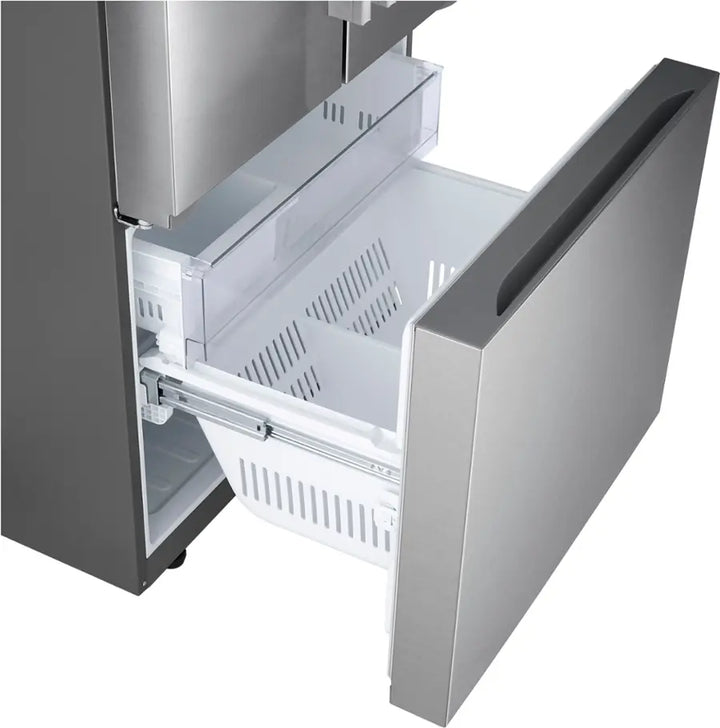 LG - Standard Depth MAX 25.1 Cu. Ft. French Door Smart Refrigerator with Glide N' Serve Drawer - Stainless Steel