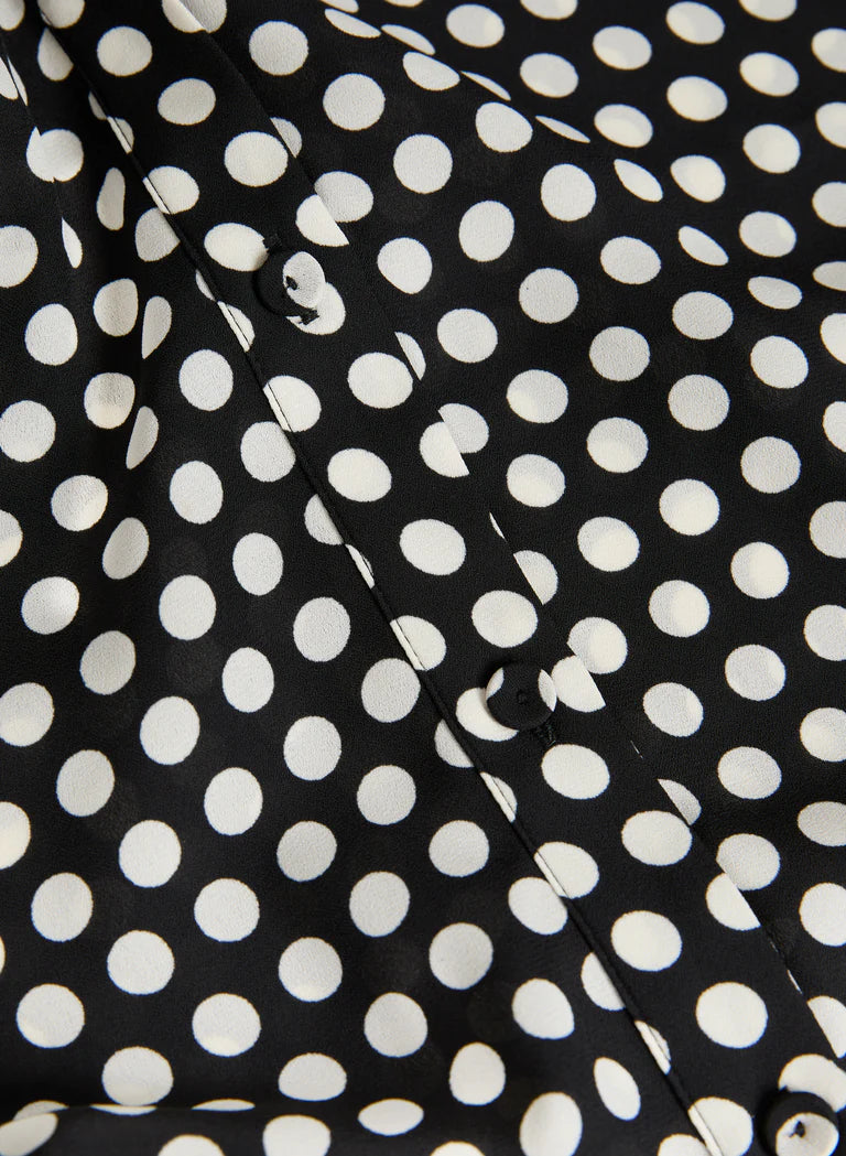 LAURA Polka Dot Print Sleeveless Blouse