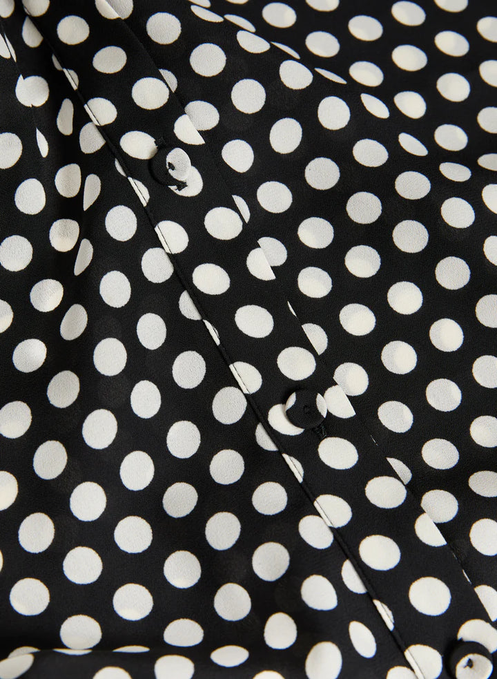 LAURA Polka Dot Print Sleeveless Blouse
