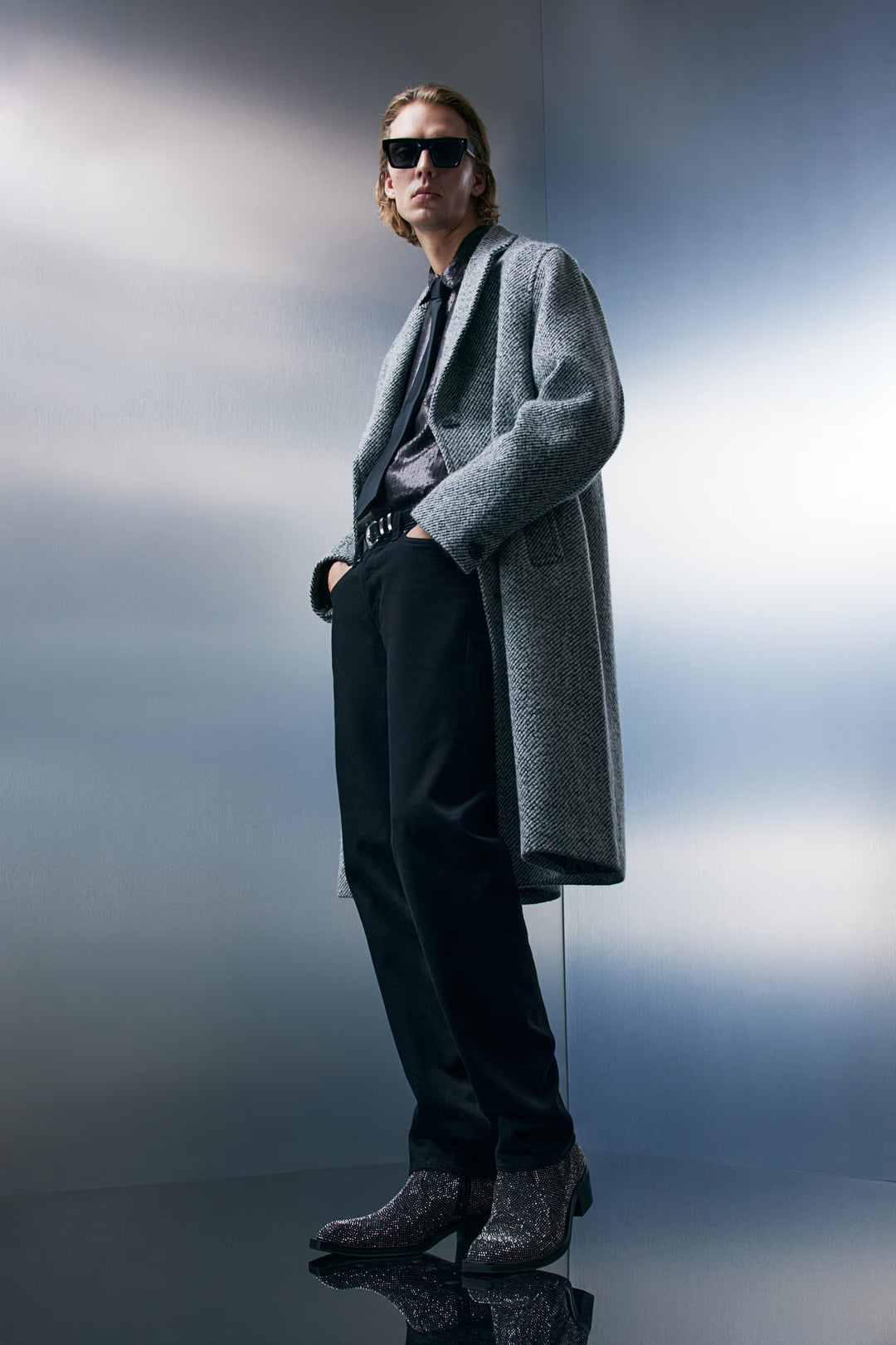 H&M Regular Fit Sequined Shirt