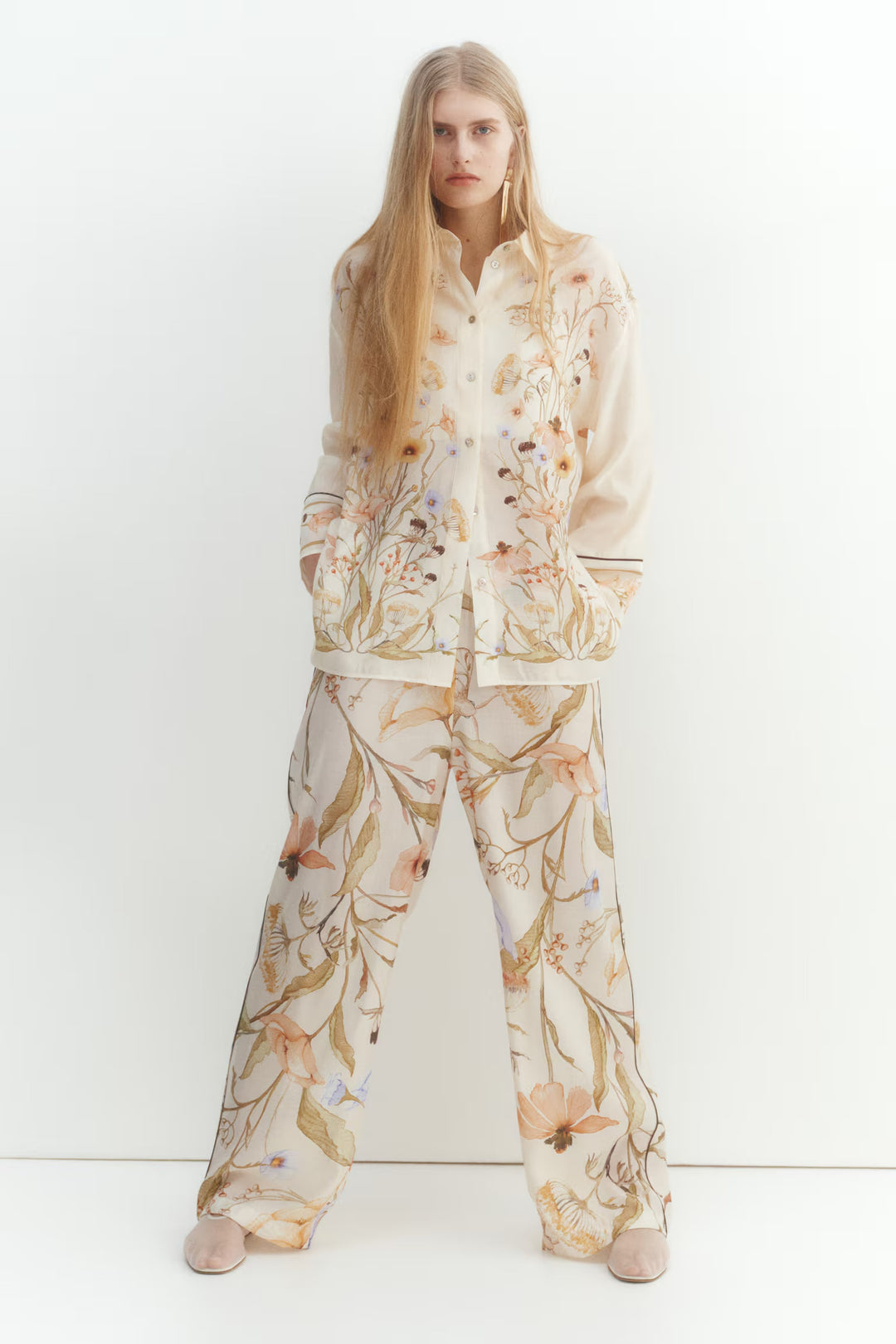 H&M Floral-Motif Shirt