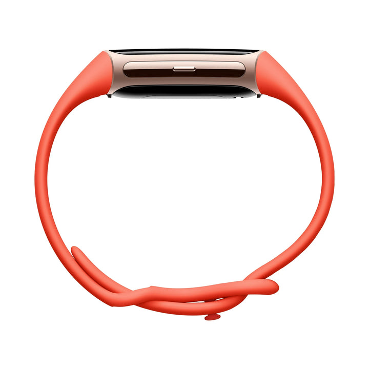 Fitbit Charge 6 Fitness Tracker with Heart Rate, GPS, Premium Membership, and Health Tools - Gold Case w/ Coral Band, 1.04 Screen