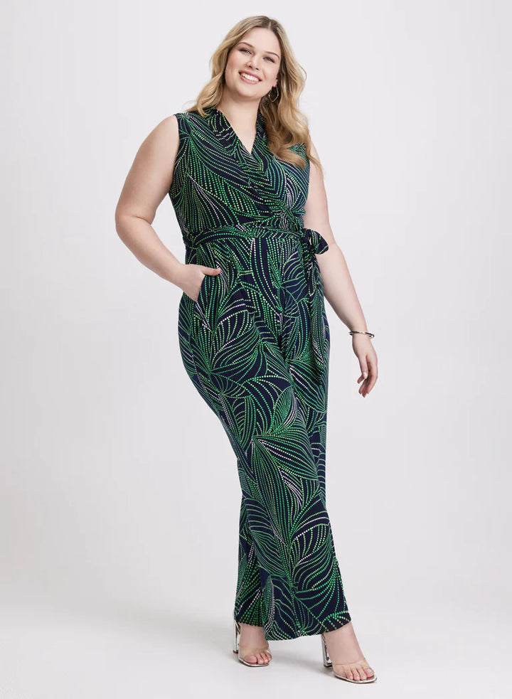 LAURA Abstract Leaf Print Jumpsuit