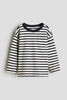White/black striped