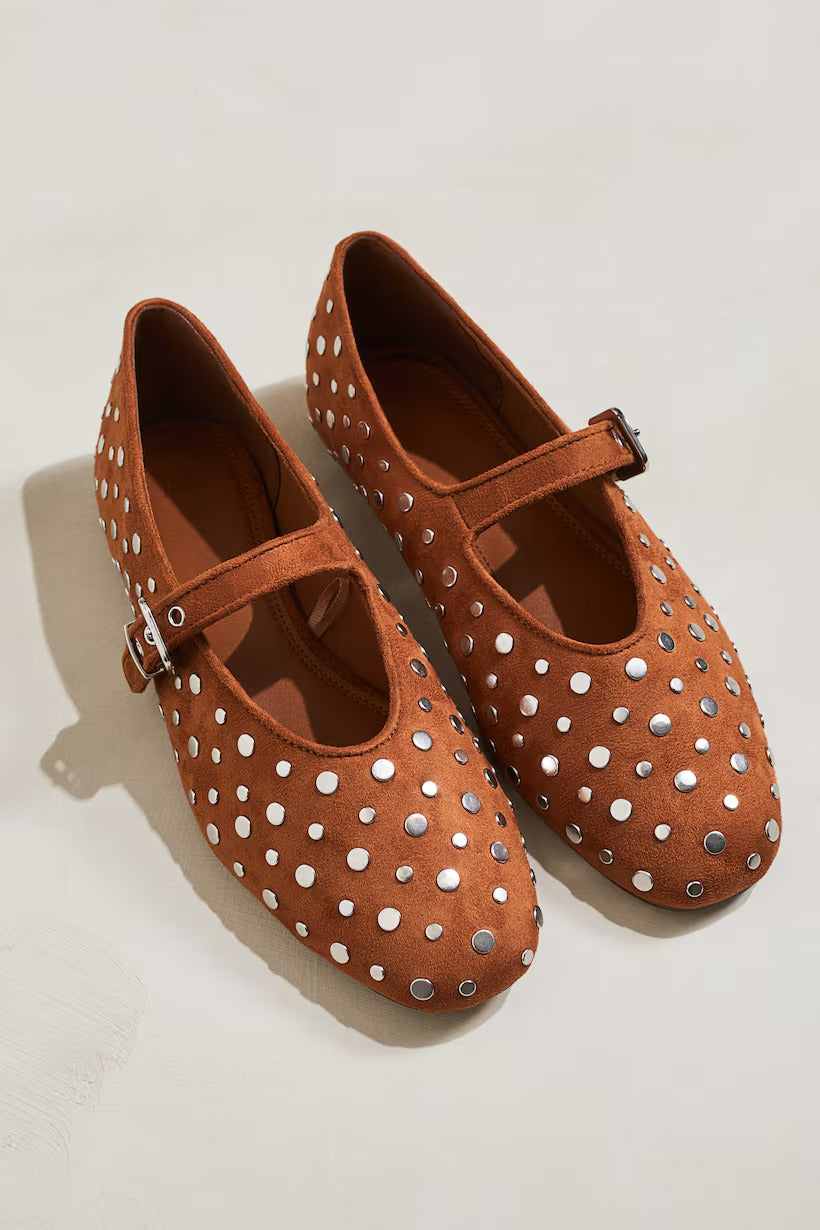 H&M Studded Mary Jane Ballet Flats