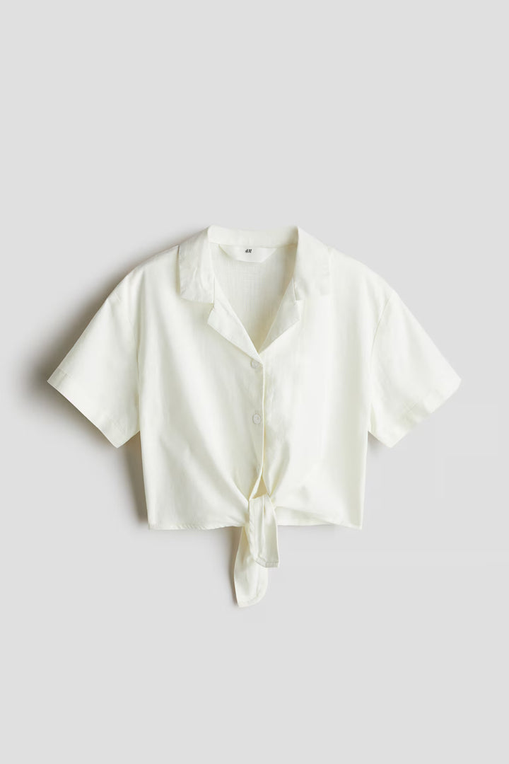 H&M Knot-Detail Cropped Shirt
