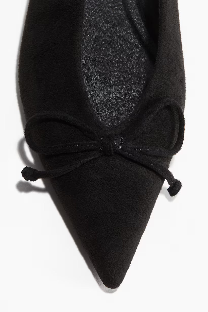 H&M Bow-Decorated Slingbacks