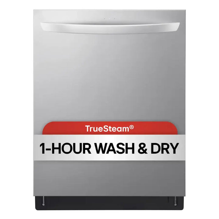 LG - 24" Top Control Smart Built-In Tub Dishwasher with 3rd Rack, QuadWash Pro and 42dba - Stainless Steel