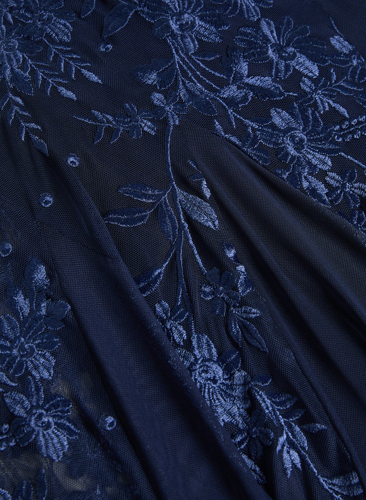 LAURA Floral Embroidered Tulle Dress