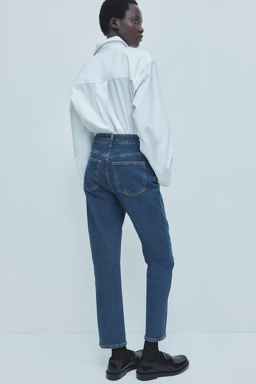 H&M High Rise Slim Leg Mom Jeans