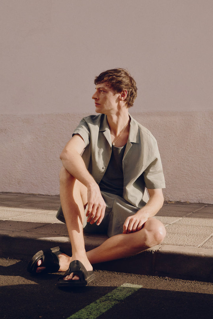 H&M Regular-Fit Short-Sleeved Linen-Blend Shirt