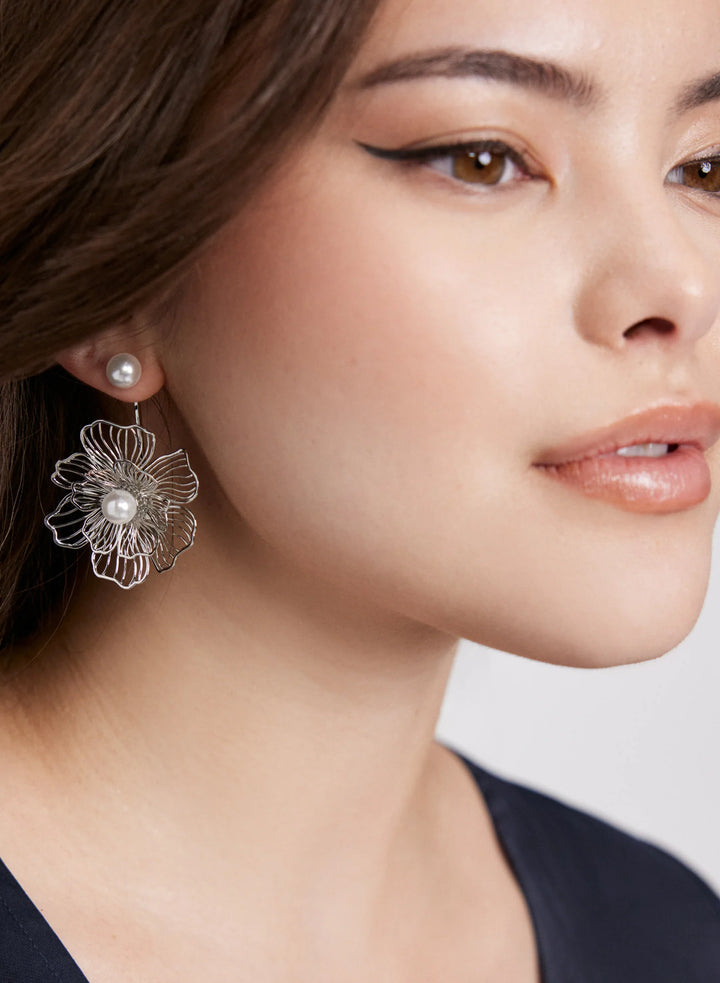 Laura Floral & Pearl Earrings