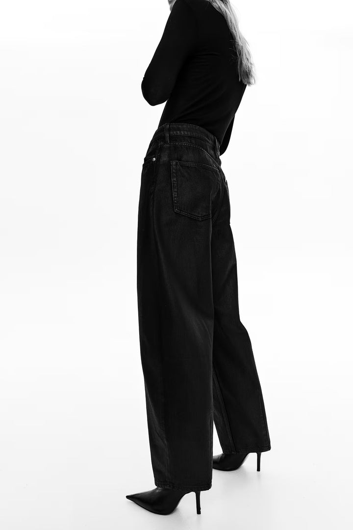 H&M High Rise Barrel Leg Jeans