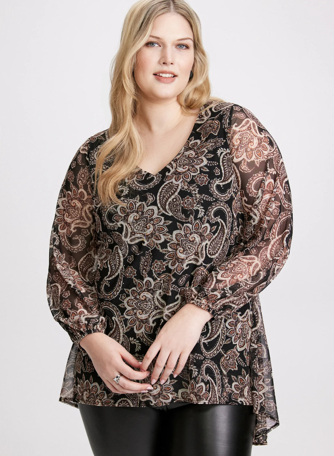 LAURA Chiffon Paisley Tunic