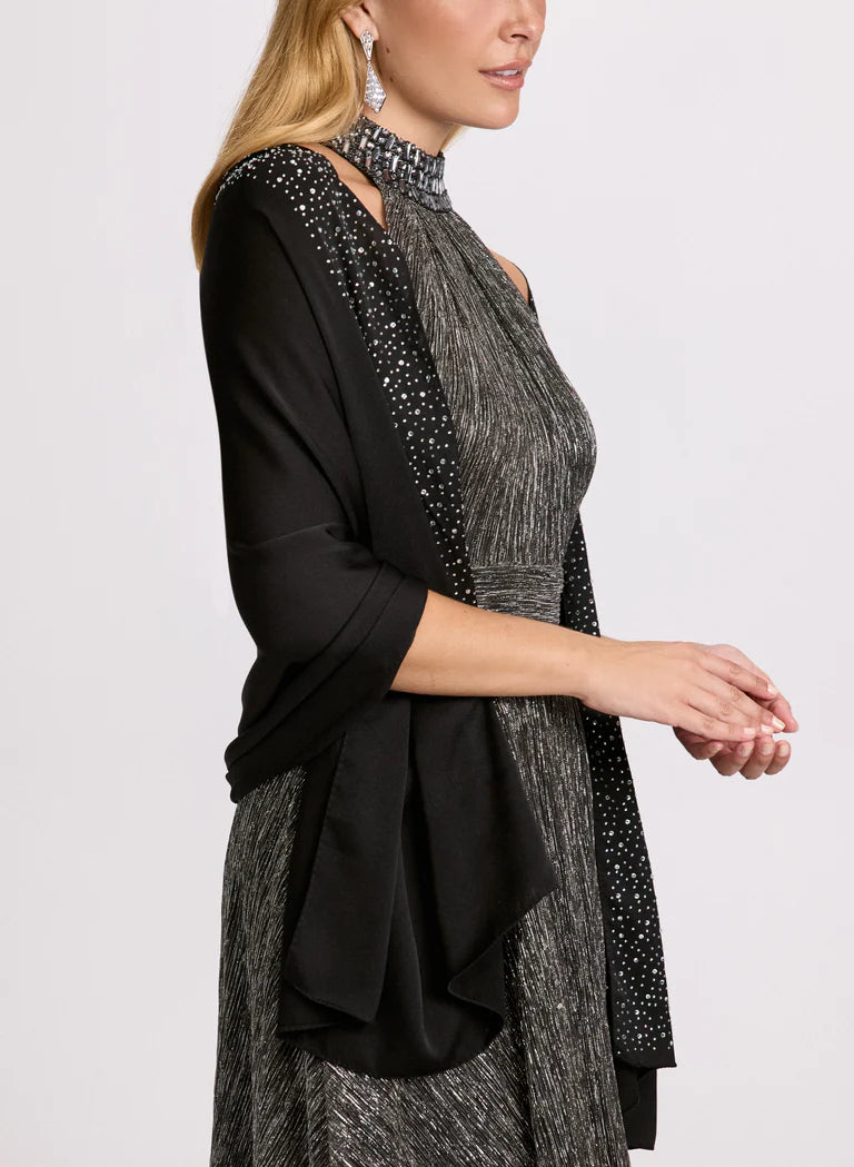 LAURA Rhinestone Embellished Satin Wrap