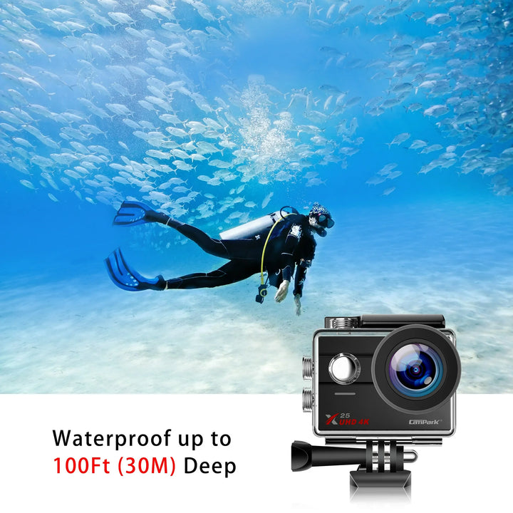 Campark Action Camera 4K 20MP Sport Camera WiFi Waterproof Underwater Actioncam HD Video Vlogging Record Camera EIS 170° Wide Angle Sound