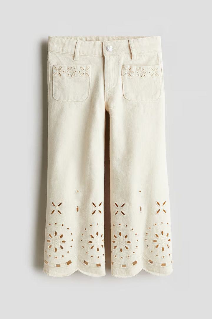 H&M Ankle Jeans with Eyelet Embroidery