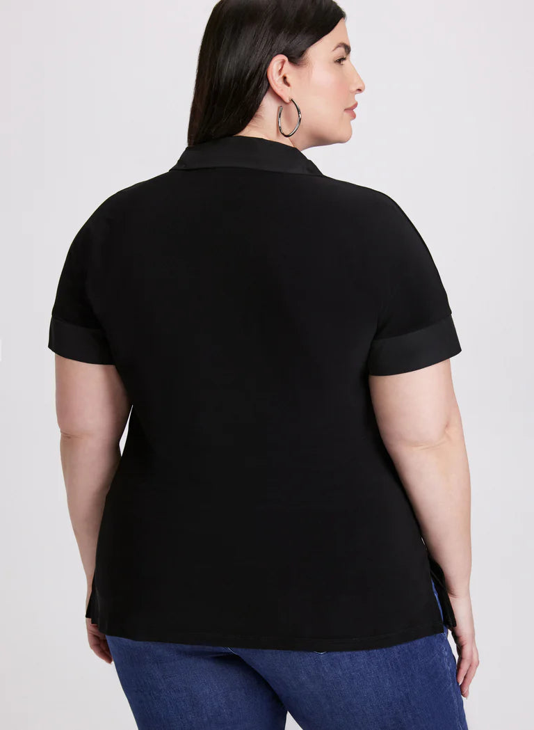 LAURA Joseph Ribkoff - Tonal Trim Polo Top