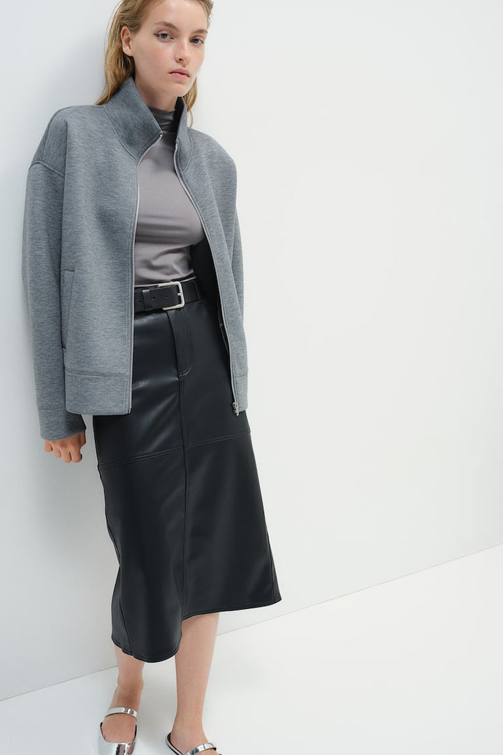 H&M Coated Midi Skirt