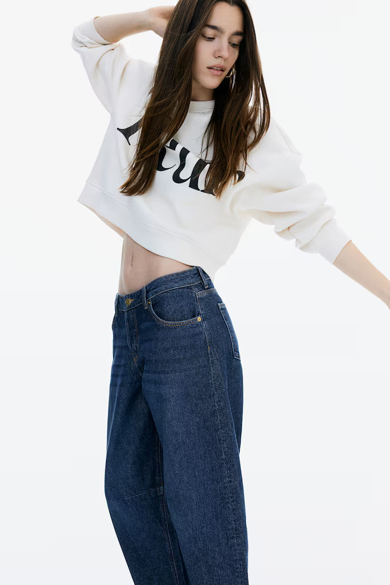 H&M Barrel Regular Cropped Jeans