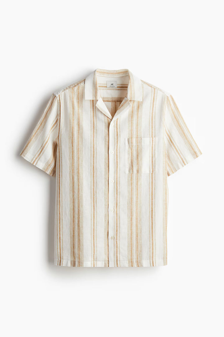 H&M Regular Fit Linen-blend Resort Shirt