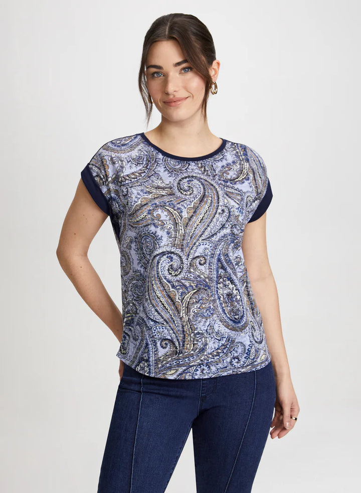 LAURA Cap Sleeve Paisley T-Shirt