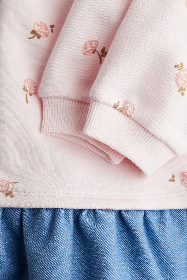 H&M Sweatshirt Dress with Denim Skirt