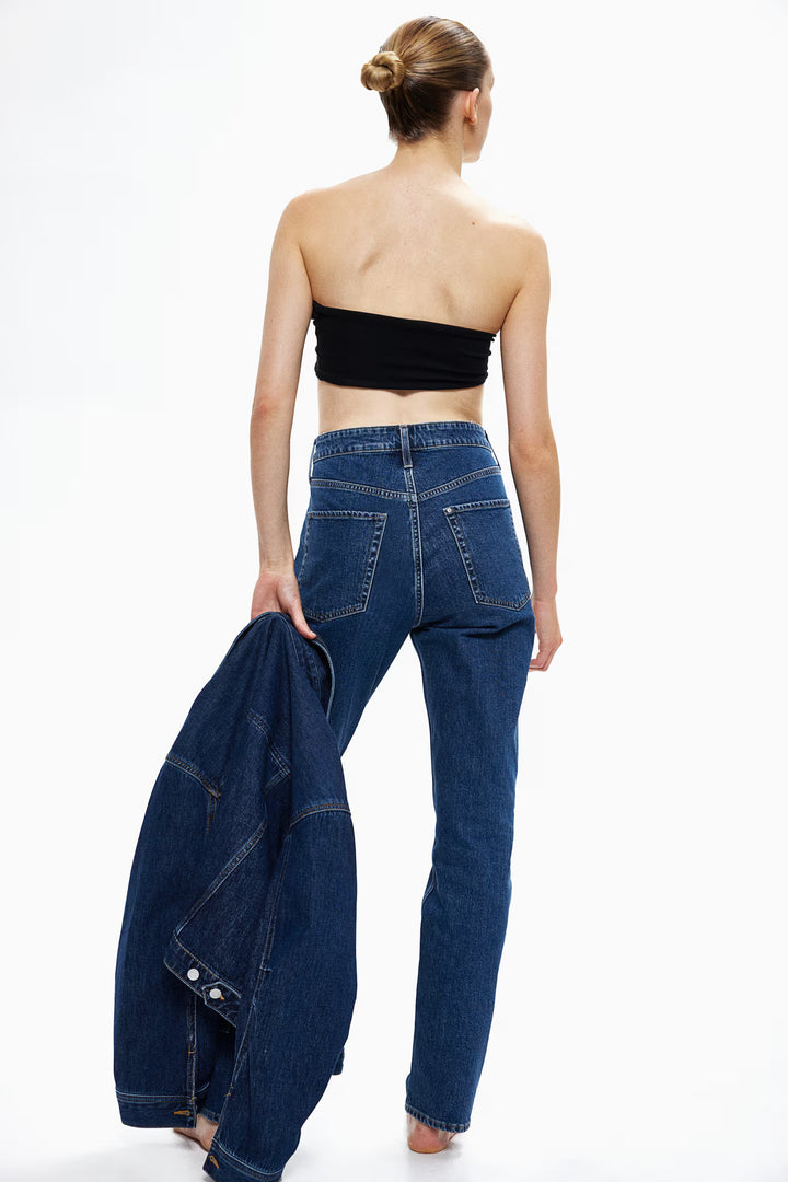 H&M High Rise Slim Straight Leg Jeans