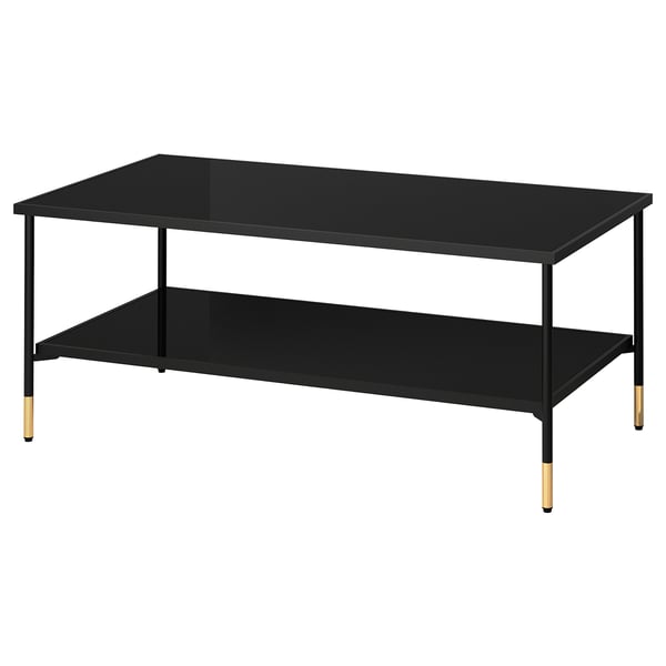 IKEA ÄSPERÖD Coffee table, black/glass black, 45 1/4x22 7/8 "